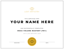 Load image into Gallery viewer, online lash training certificate - mega volume